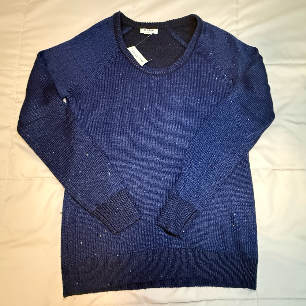 ✨NWT! Old Navy Sparkle Knit Sweater Navy Blue - Size M